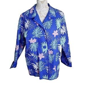 Vintage Blair floral coat long sleeve not heavy barn coat style womens NWT Large